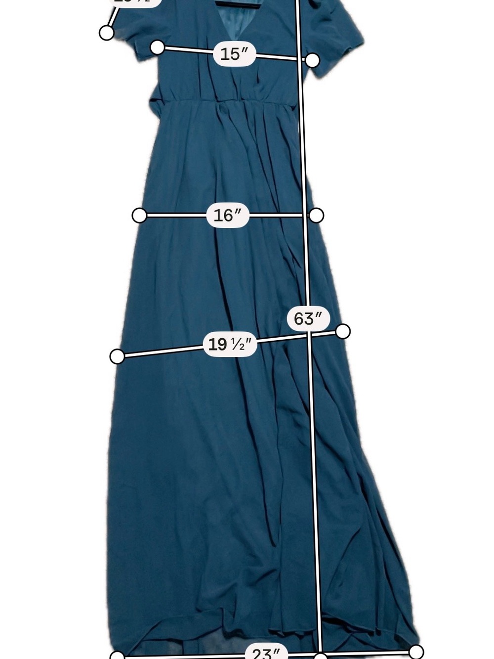 Baltic Born Teal Maxi Dress Flutter Sleeve Tie Waist Formal Boho Party Medium - Picture 6 of 9